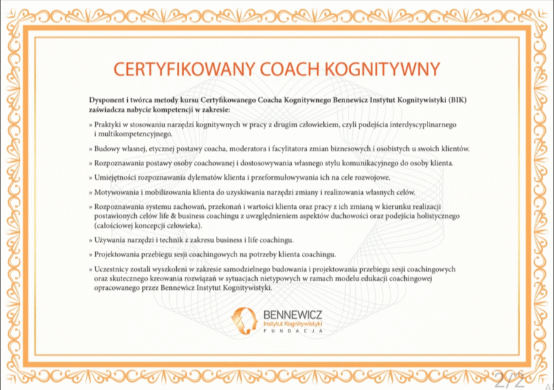 Marta Domańska – Certyfikowany Coach Kognitywny